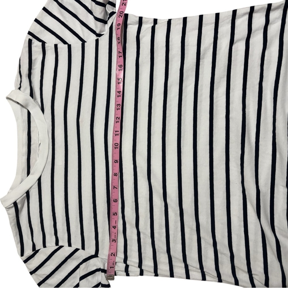 Frank & Eileen Striped Cotton T-Shirt Dress Raw Hems 100% Cotton Size XL NWOT - Picture 7 of 8